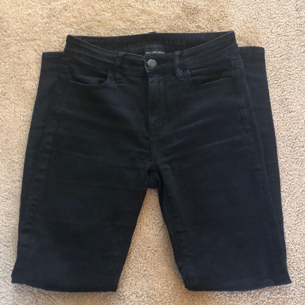 AEO Next Level Stretch Black High Rise Skinny Jean - Picture 4 of 12